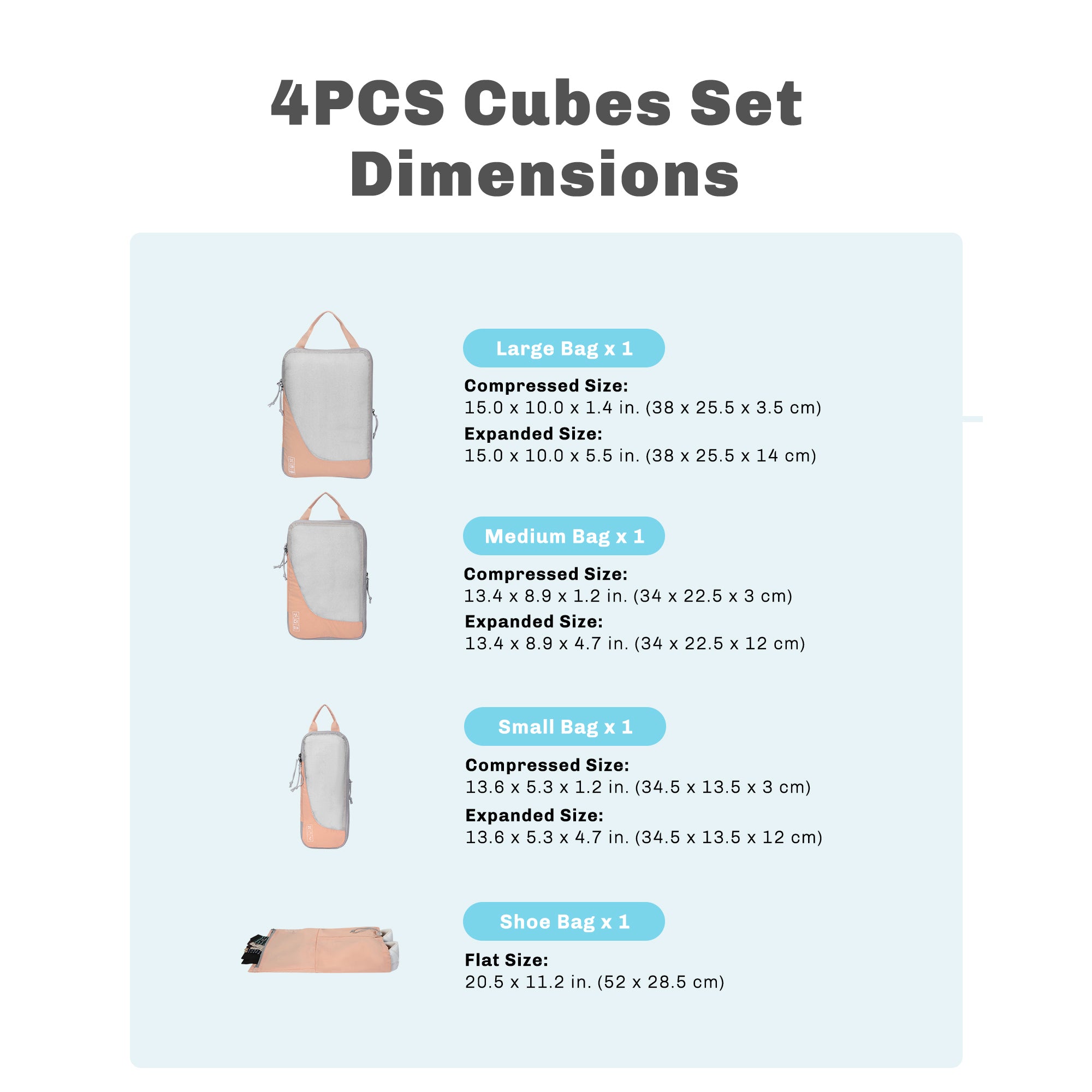 Compression Cubes Set 2 Piece/ 4 Piece/ 6 Piece