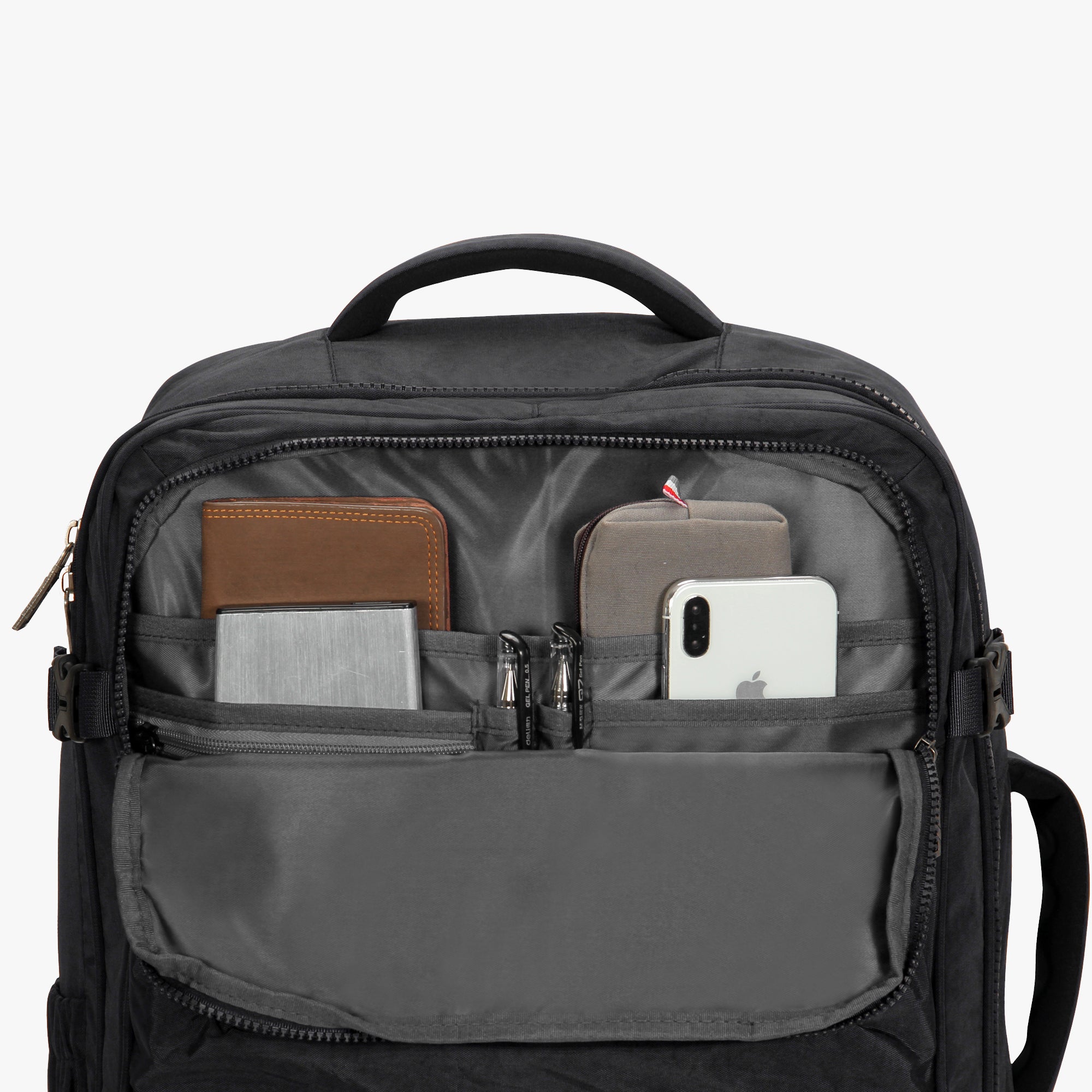 Voyager 44L Expandable Travel Backpack x PackPal Cube Set-Black