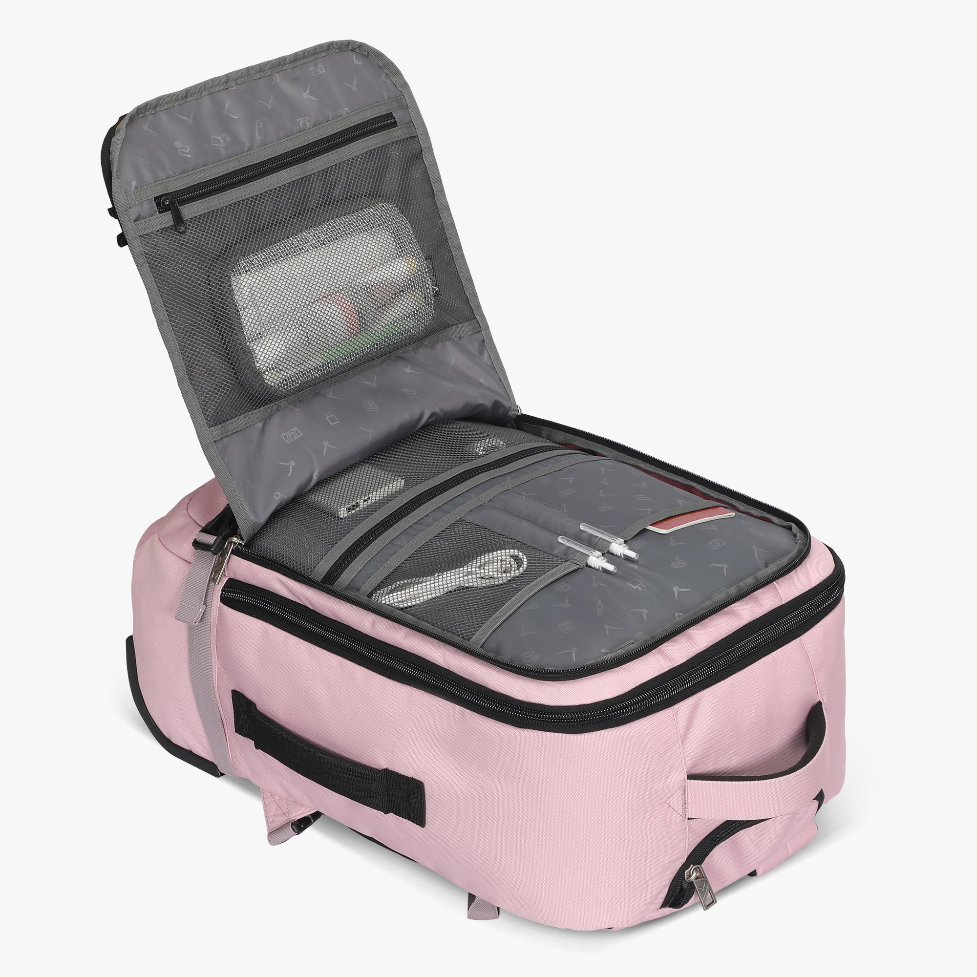 Hynes Eagle 42L Rolling Backpack – 2-Wheel Carry-On Luggage – Converti