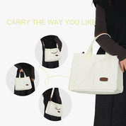 Corduroy Tote Bag-Beige