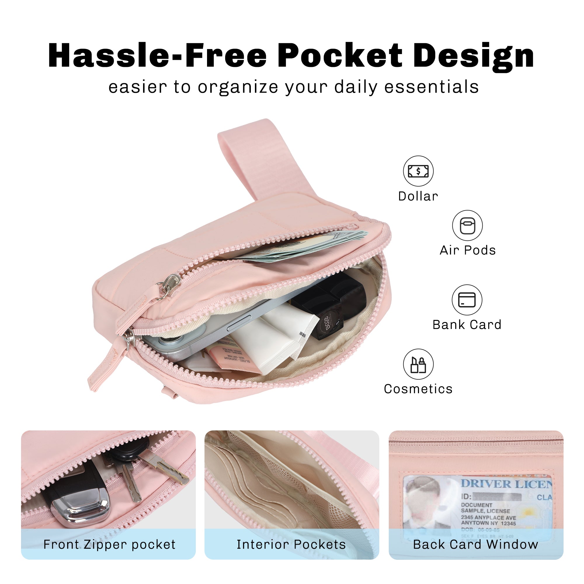Hynes Eagle Puffer Wristlet Wallet – Compact RFID Phone & Card Holder