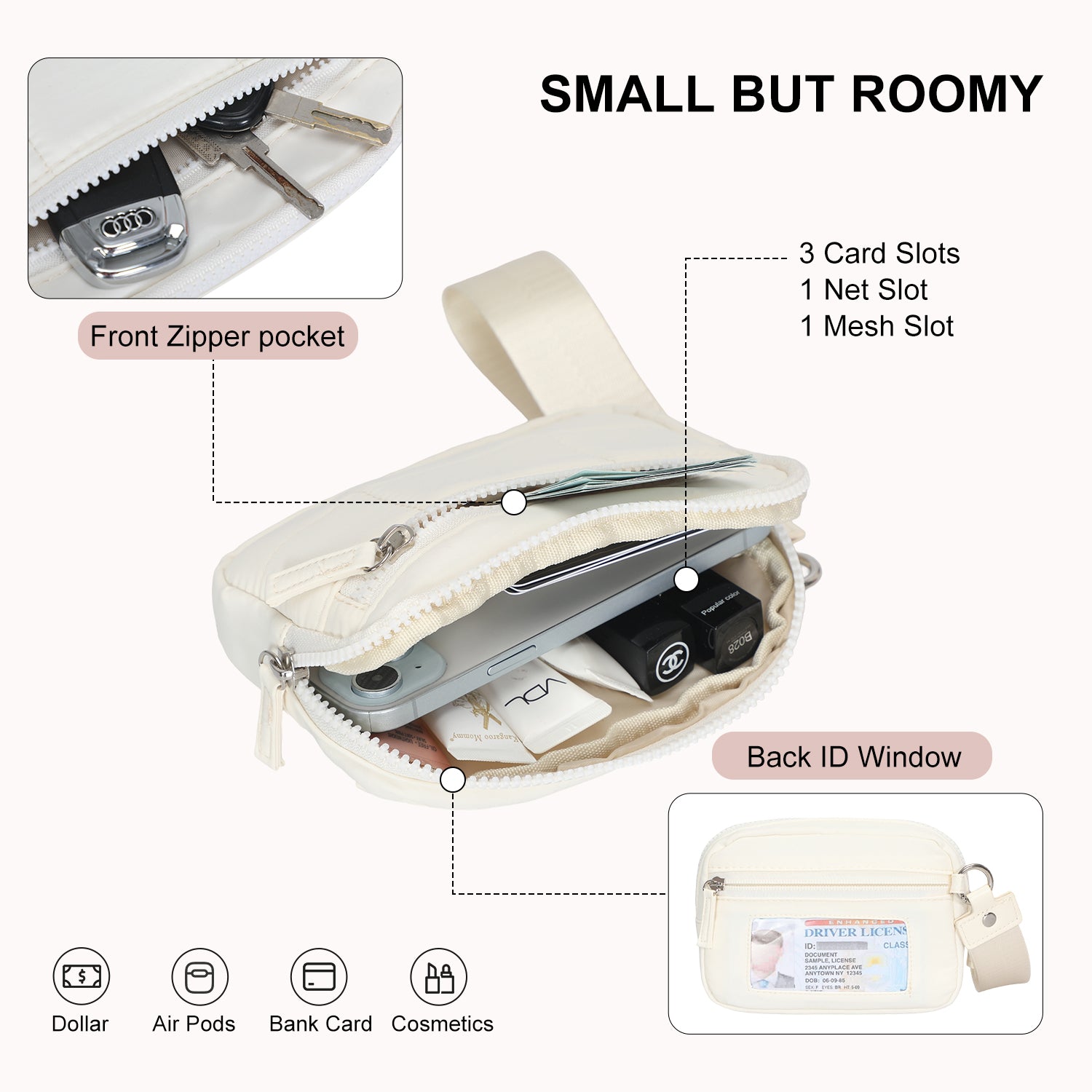 RFID Wristlet Wallet-Beige