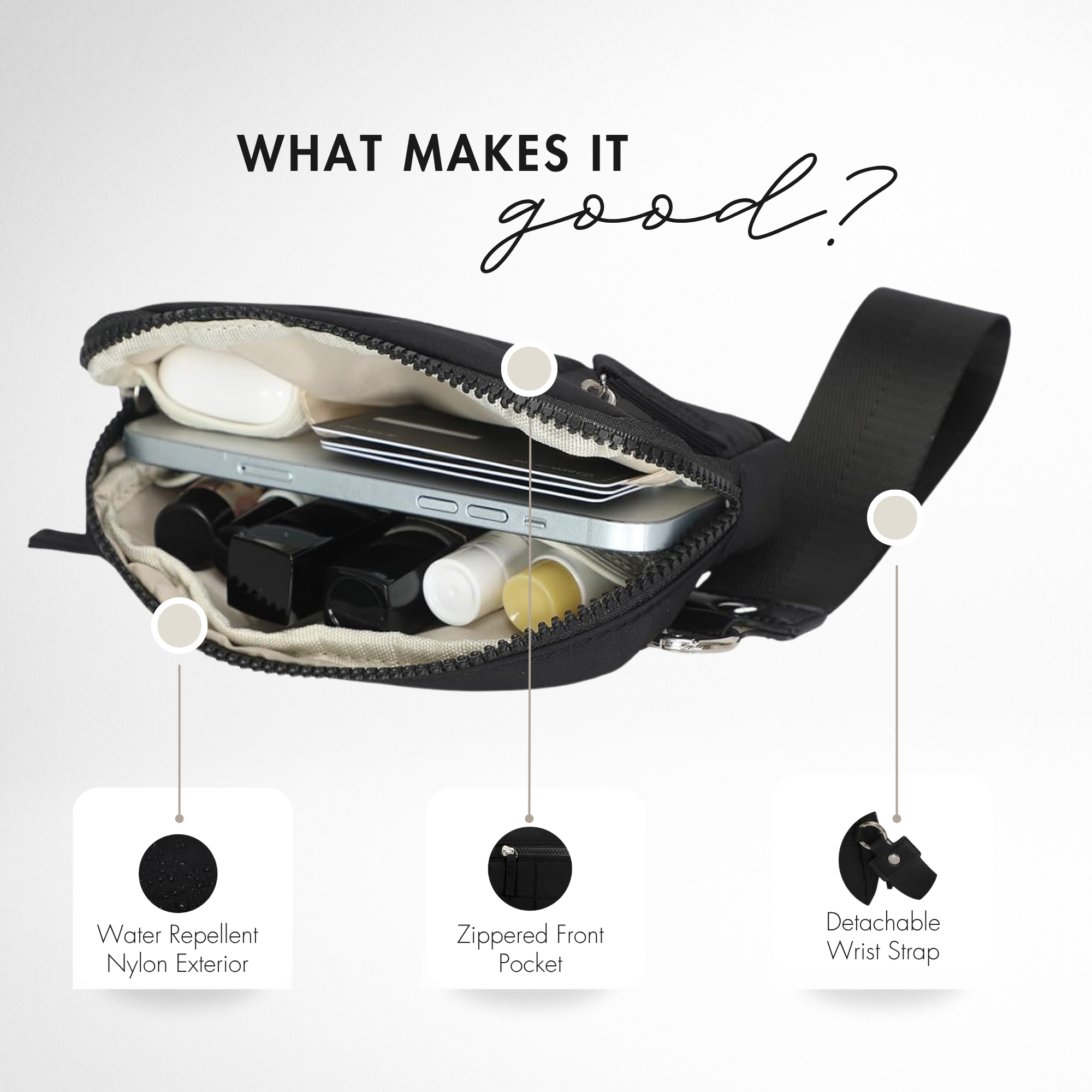 Hynes Eagle Puffer Wristlet Wallet – Women RFID Wallet Purse with Removable Strap, Water-Repellent & Lightweight Design