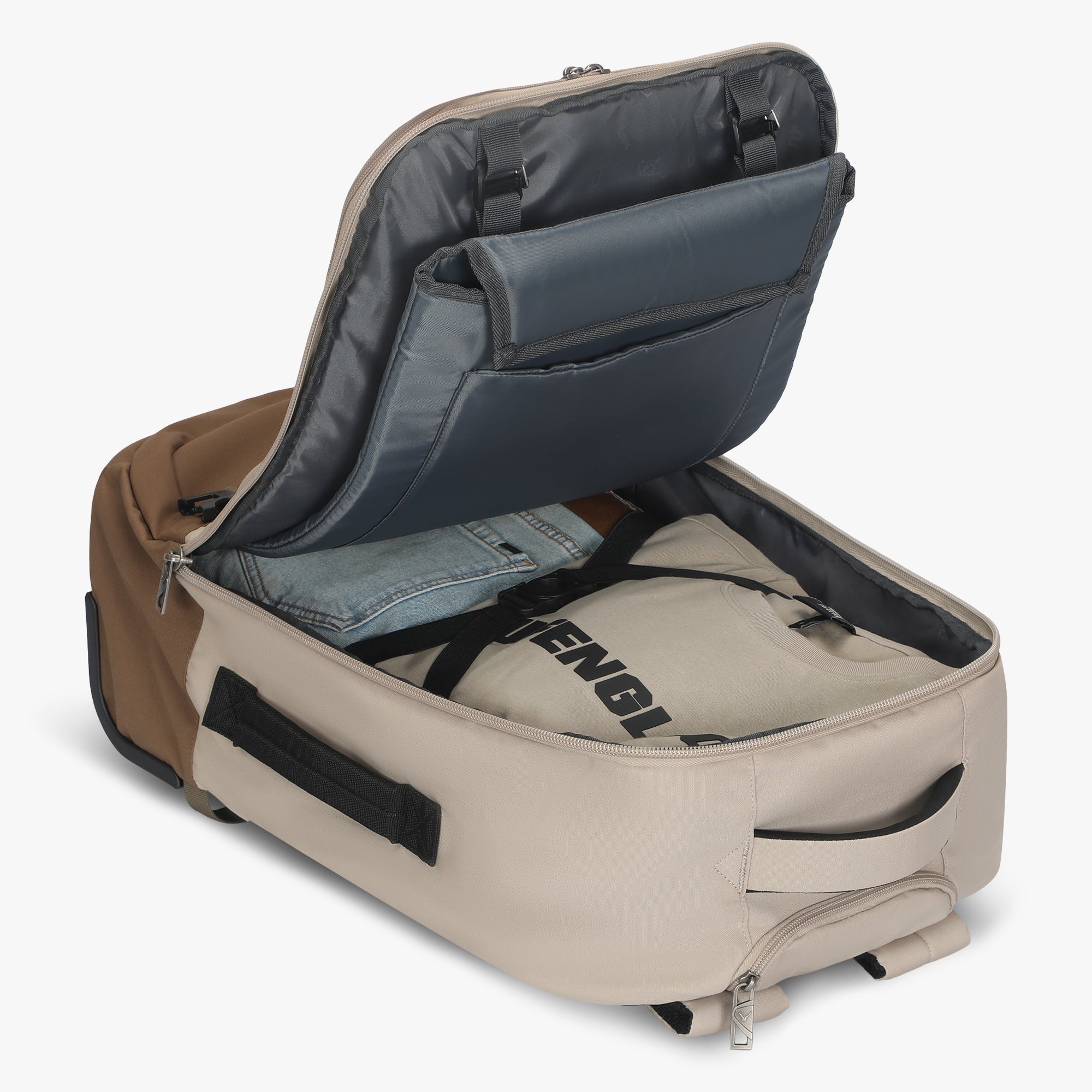 Hynes Eagle 42L Rolling Backpack – 2-Wheel Carry-On Luggage – Convertible Backpack Travel Bag with Laptop Sleeve
