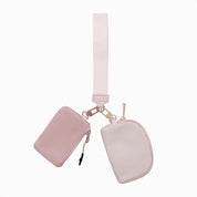 Dual Pouch Wristlet Wallet-Pink Beige