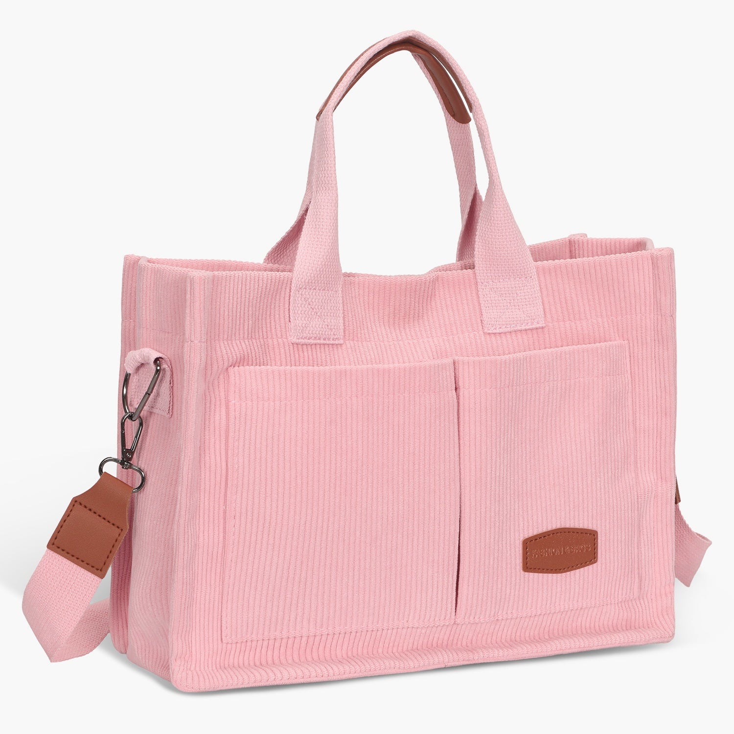 Corduroy Tote Bag-Pink
