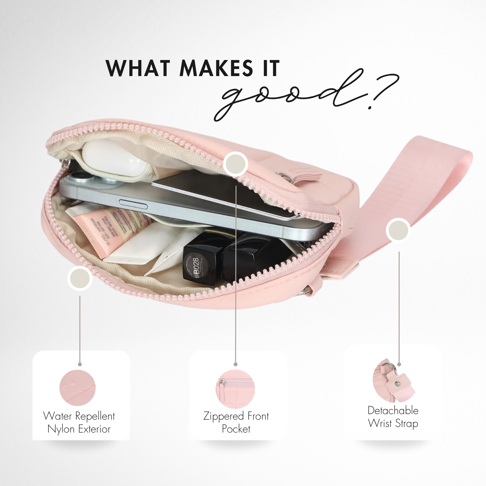 Hynes Eagle Puffer Wristlet Wallet – Women RFID Wallet Purse with Removable Strap, Water-Repellent & Lightweight Design