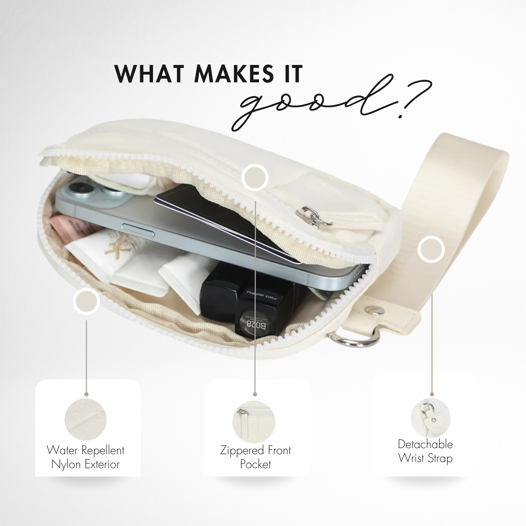 Hynes Eagle Puffer Wristlet Wallet – Women RFID Wallet Purse with Removable Strap, Water-Repellent & Lightweight Design