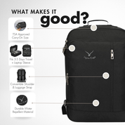 Hynes Eagle 38L Carry-On Backpack – Lightweight Travel Laptop Bag with 15" Sleeve, Water-Resistant, Flight Approved