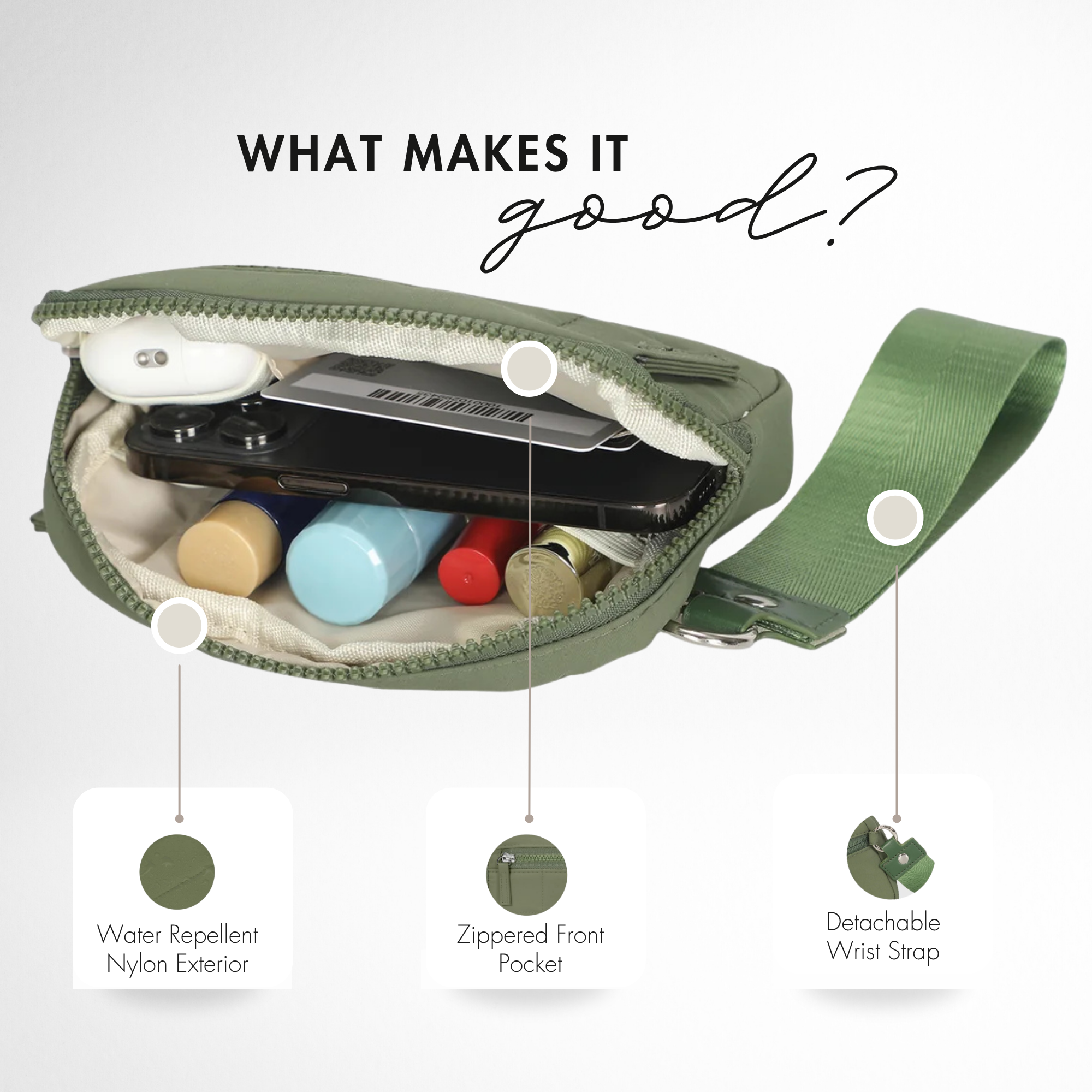 Hynes Eagle Puffer Wristlet Wallet – Women RFID Wallet Purse with Removable Strap, Water-Repellent & Lightweight Design