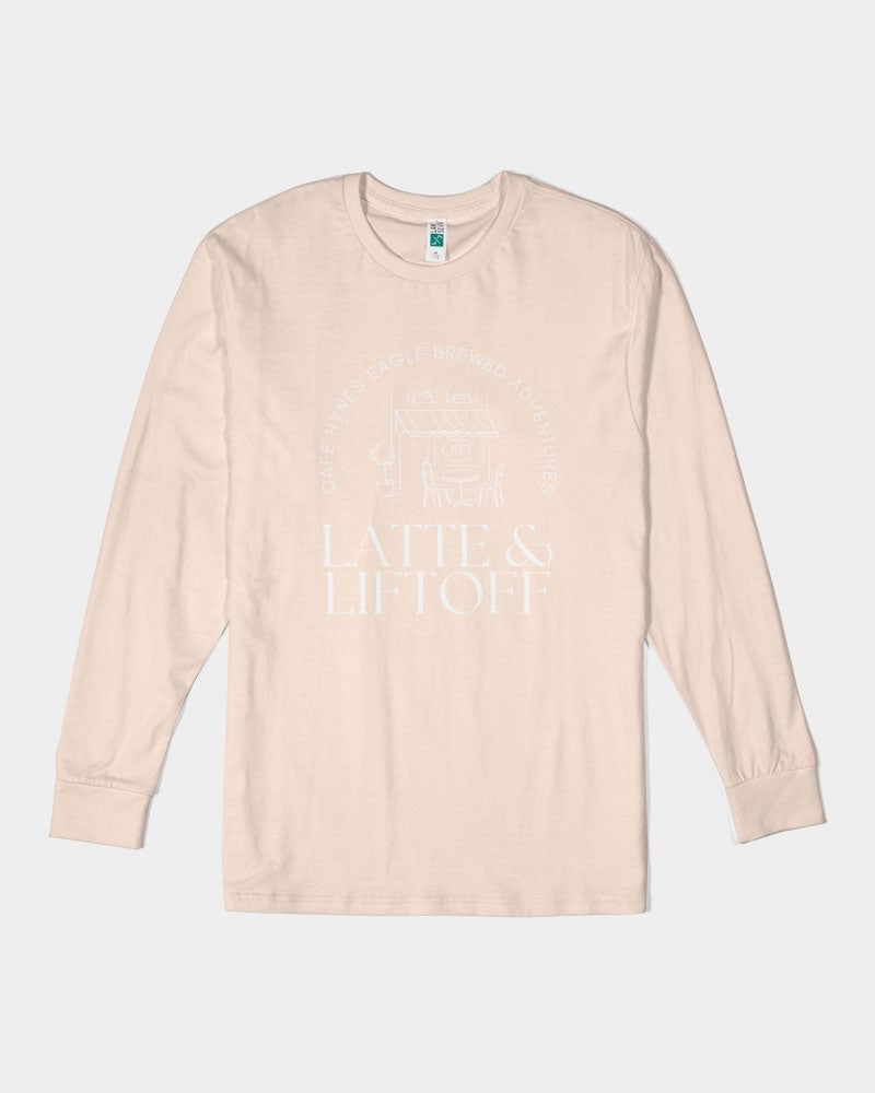 Latte & Liftoff Unisex Long Sleeve Tee | Lane Seven