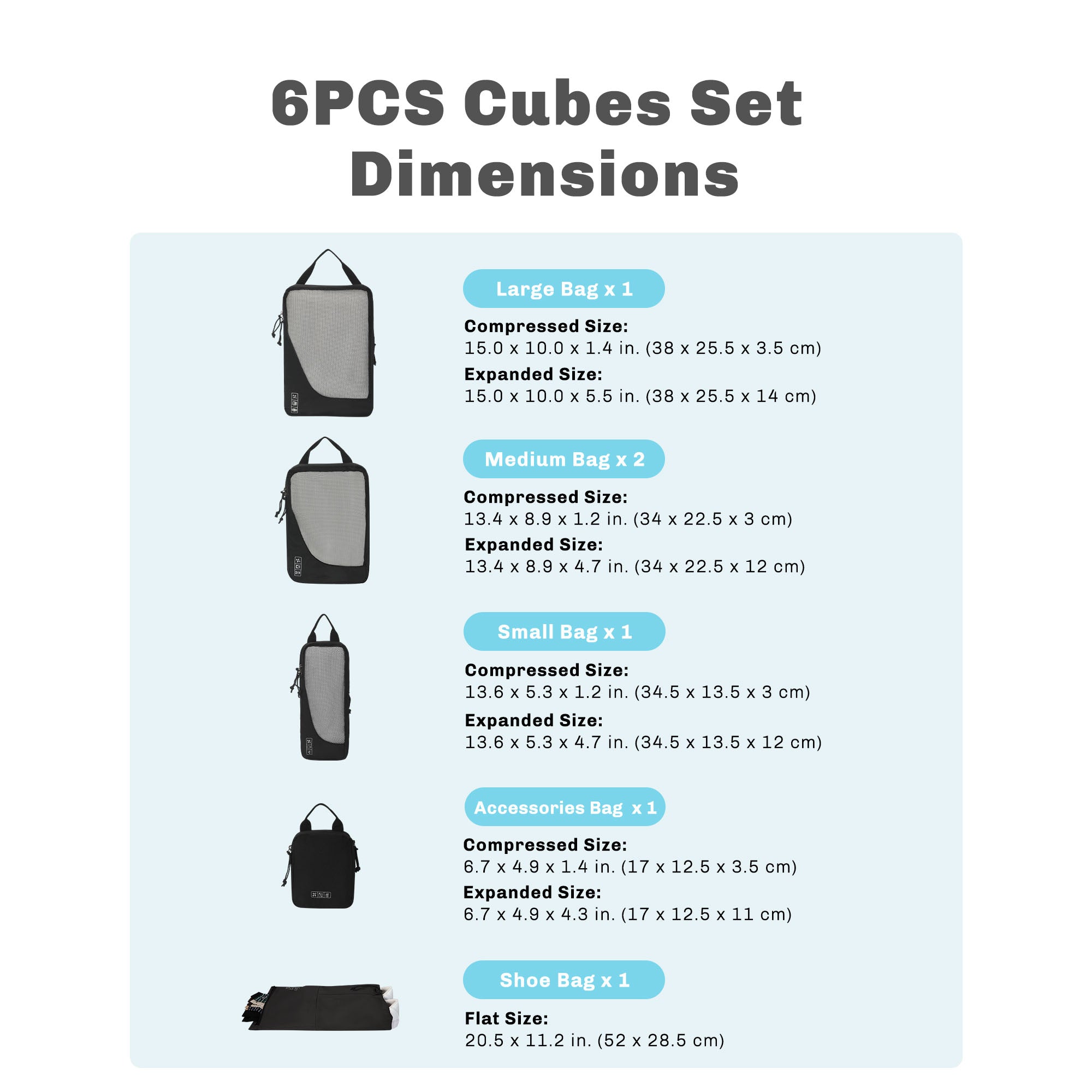 Compression Cubes Set 2 Piece/ 4 Piece/ 6 Piece