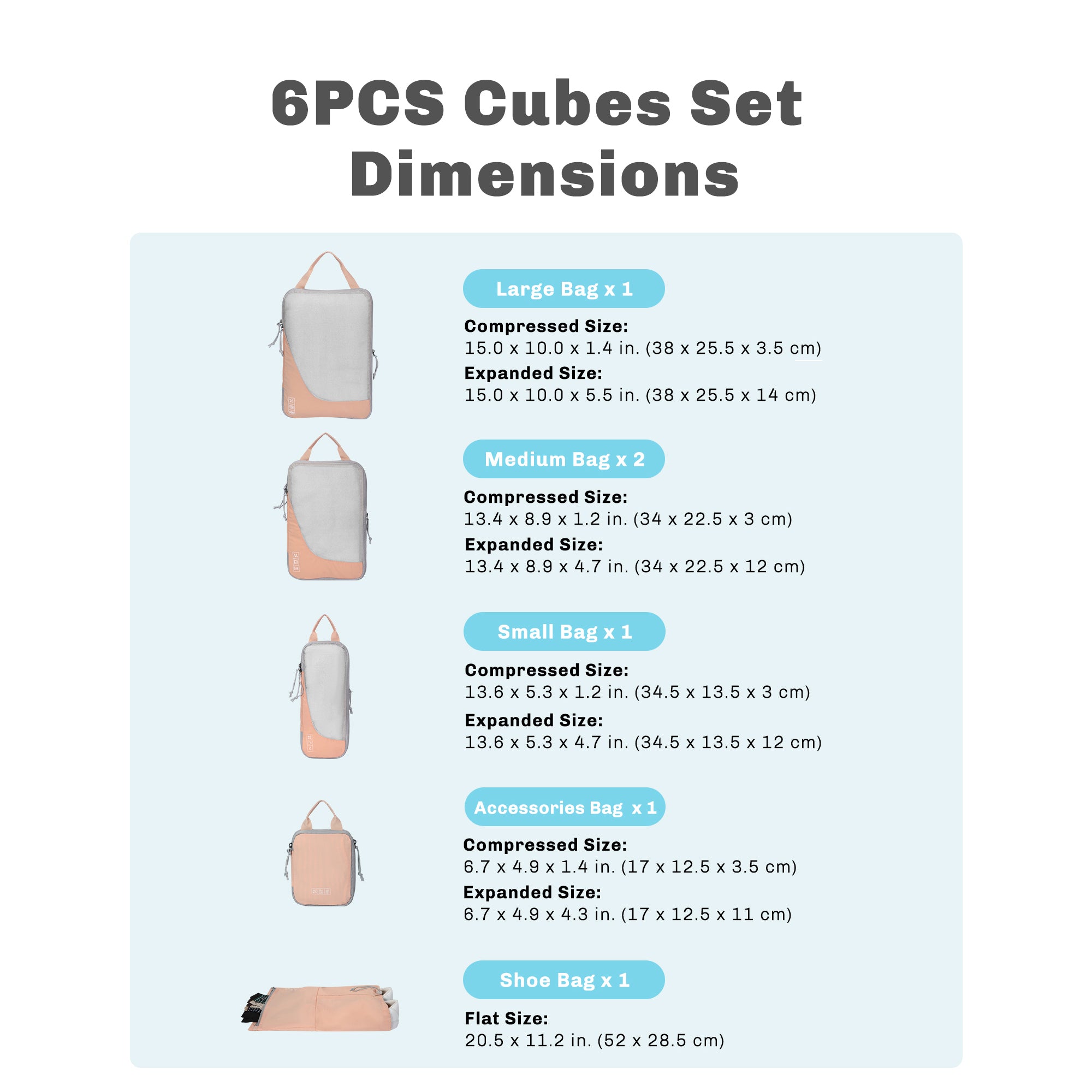 Compression Cubes Set 2 Piece/ 4 Piece/ 6 Piece
