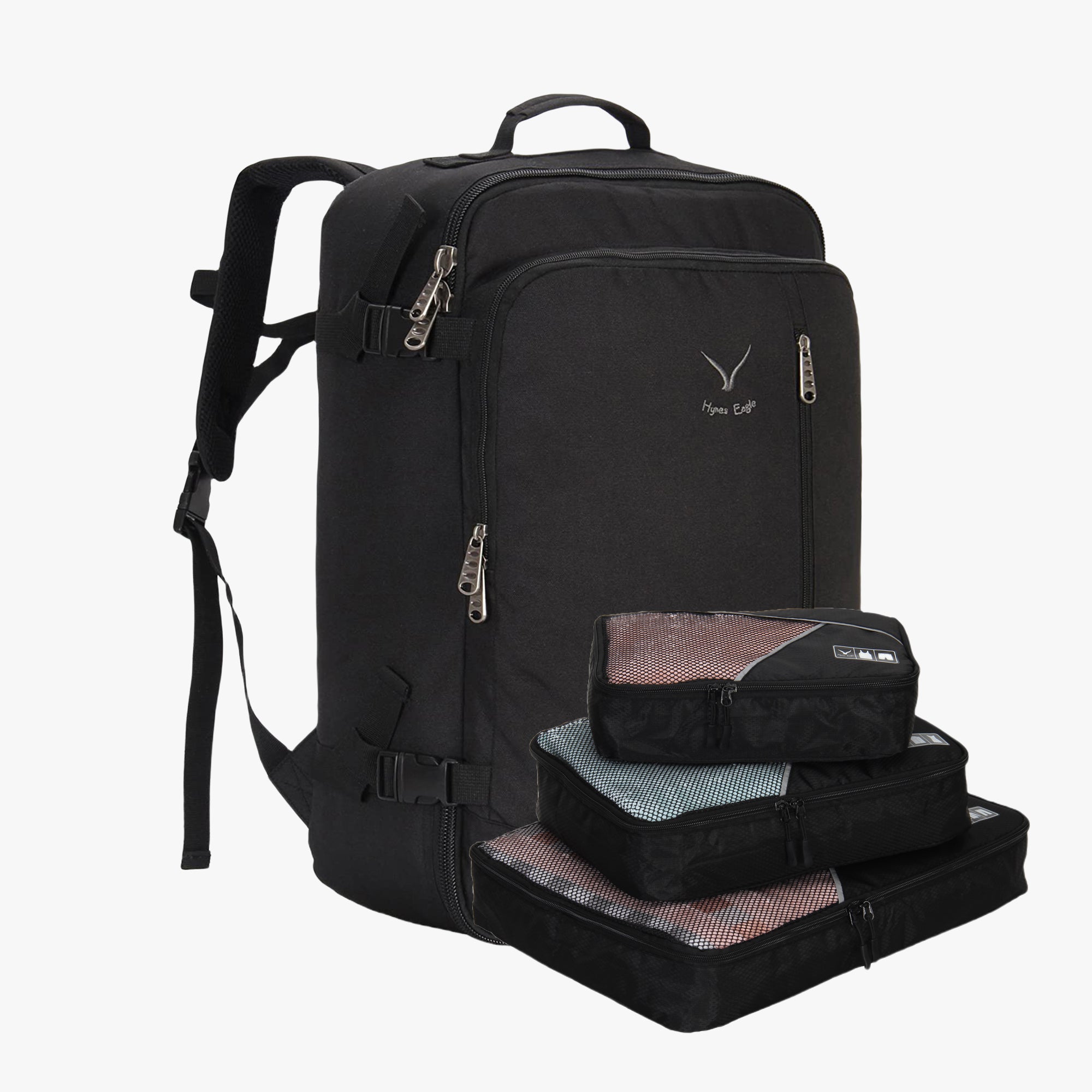 Compass 38L Carry On Backpack x PackPal Cube Set-Black