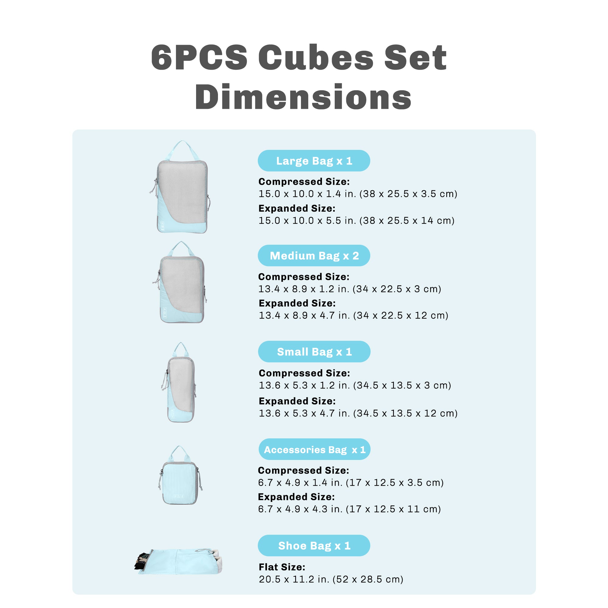 Compression Cubes Set 2 Piece/ 4 Piece/ 6 Piece