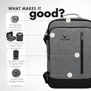 Hynes Eagle 38L Carry-On Backpack – Lightweight Travel Laptop Bag with 15" Sleeve, Water-Resistant, Flight Approved