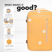 Hynes Eagle 38L Carry-On Backpack – Lightweight Travel Laptop Bag with 15" Sleeve, Water-Resistant, Flight Approved