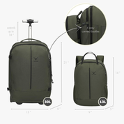 Hynes Eagle 2-in-1 Modular Rolling Backpack Set – Convertible Carry-On Luggage with Detachable Daypack, Water-Resistant, Flight Approved