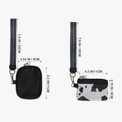 Dual Pouch Wristlet Wallet-Cow Black
