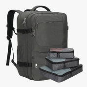 Voyager 44L Expandable Travel Backpack x PackPal Cube Set-Gray