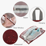 3-Piece Travel Shoe Organizer Set-Red