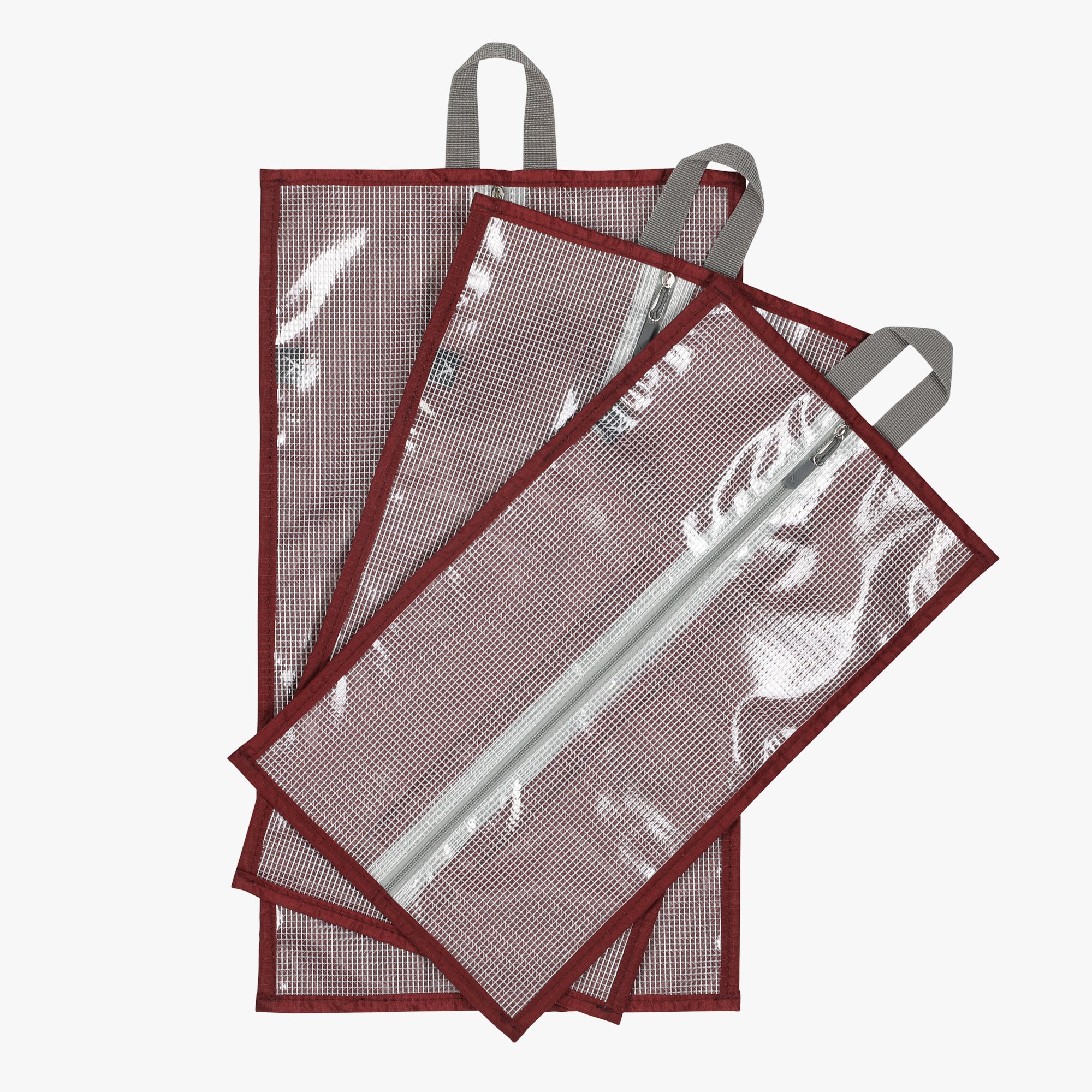 3-Piece Travel Shoe Organizer Set-Red