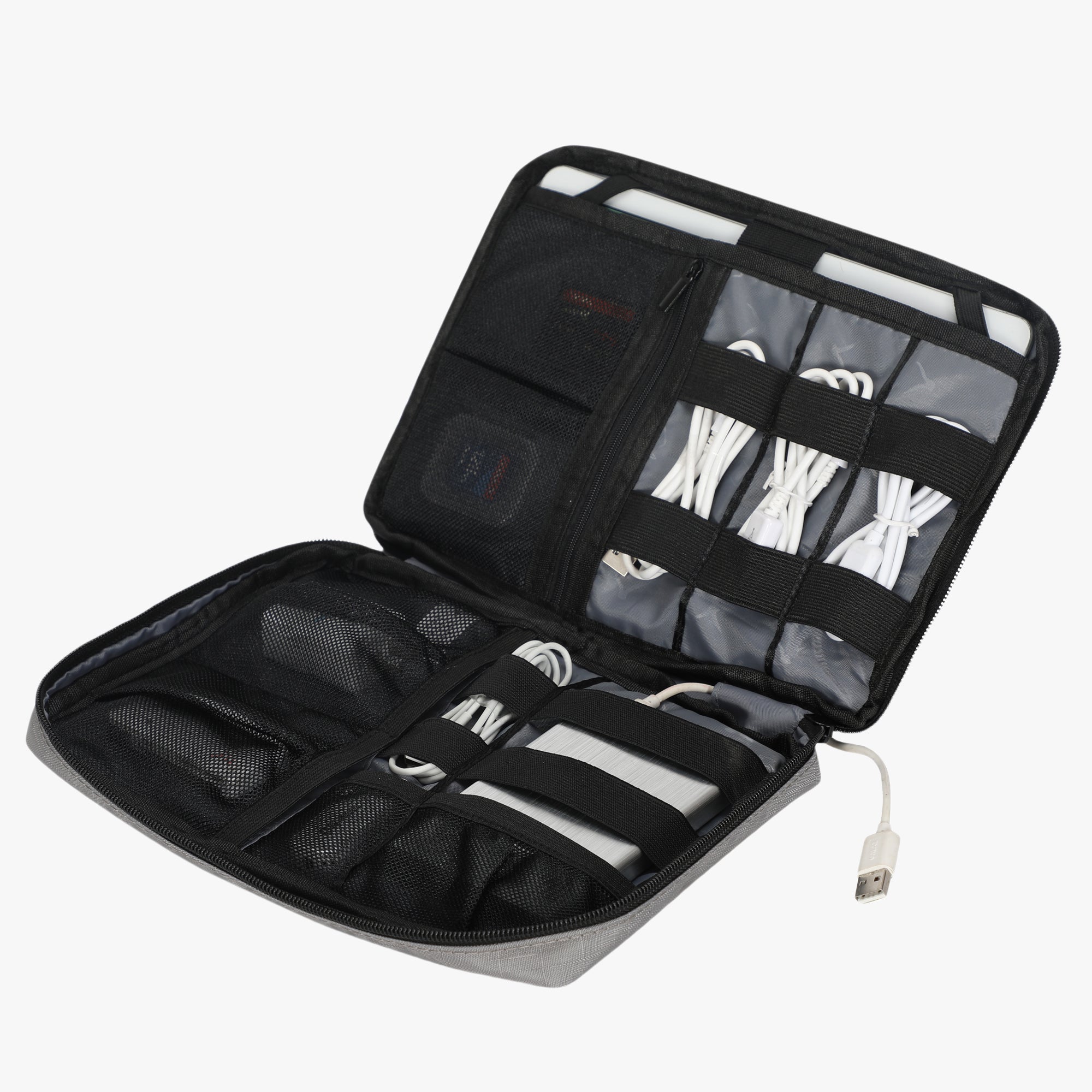 Cable Organizer With Strap 10.5 inch Grey