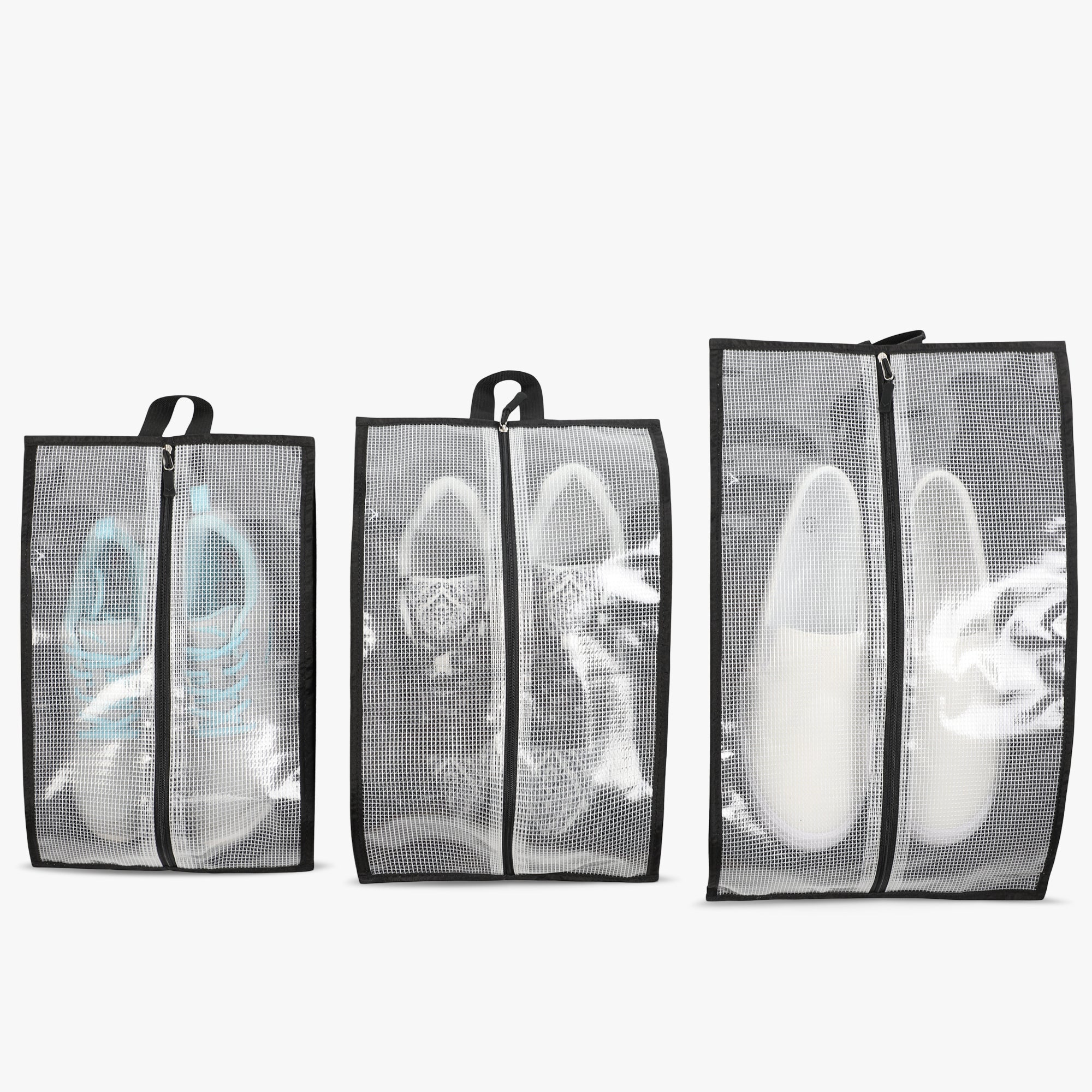 3-Piece Travel Shoe Organizer Set-Black