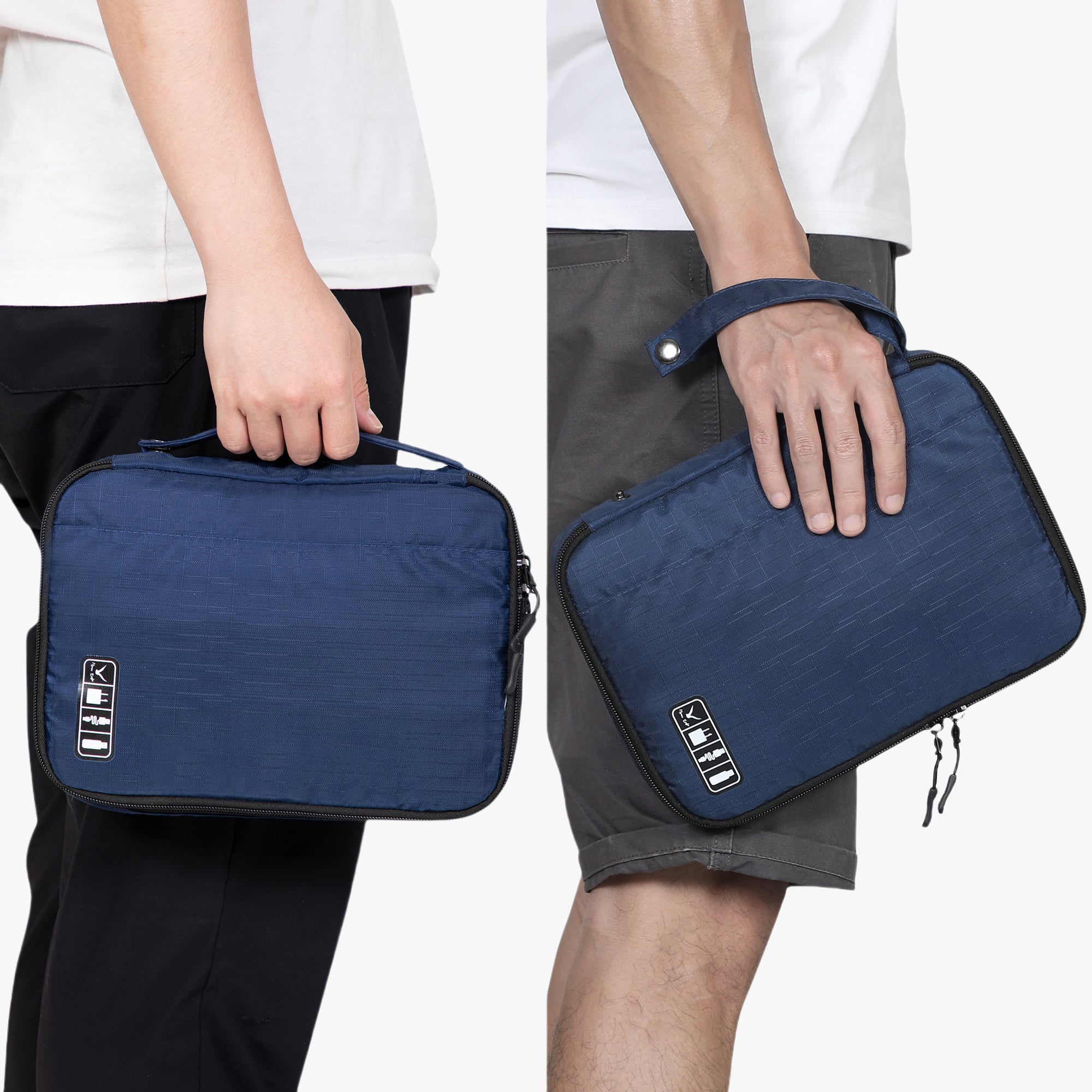 Cable Organizer With Strap 10.5 inch Navy Blue