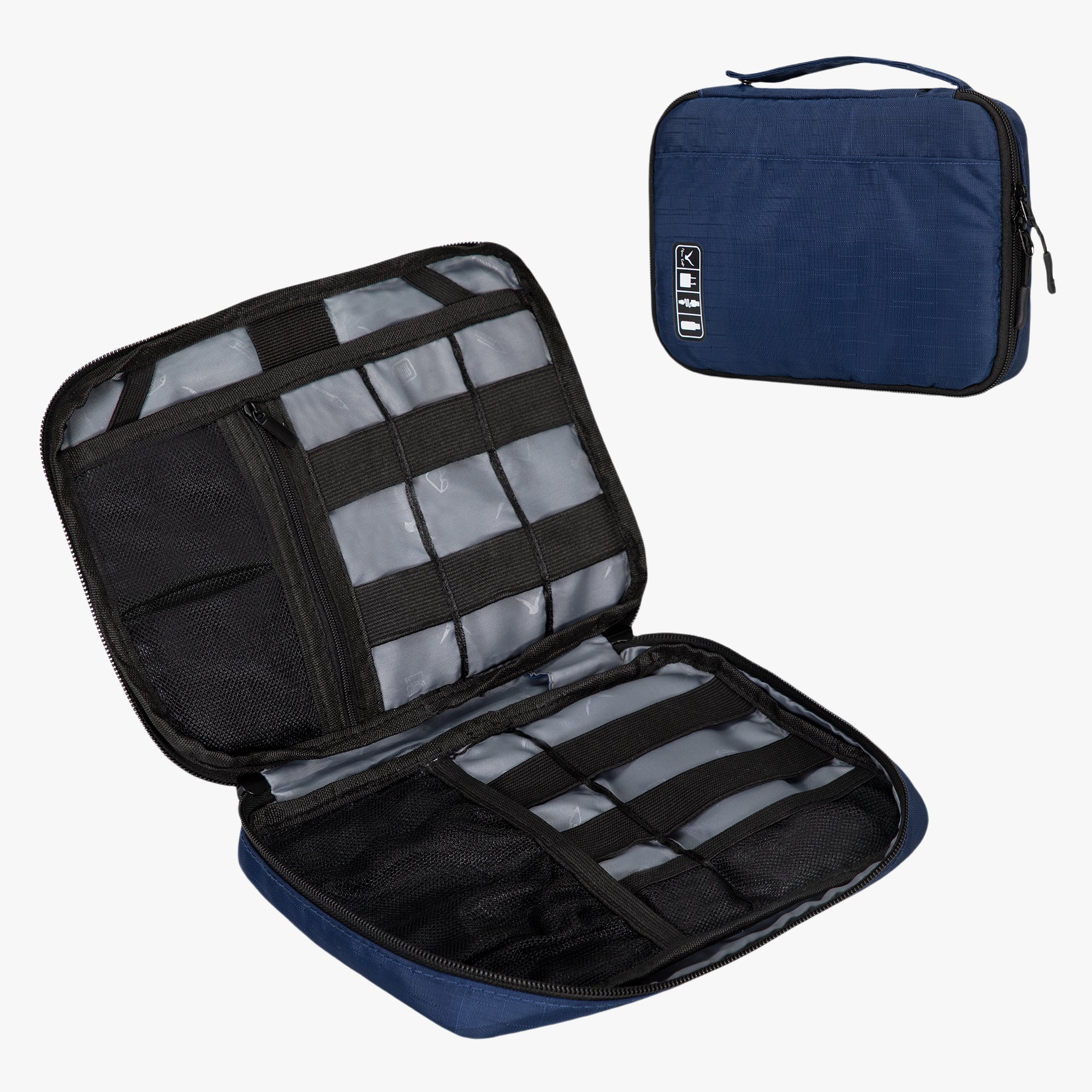 Cable Organizer With Strap 7.9 inch Navy Blue