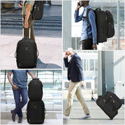 4 in 1 Luggage Set, 22" Trolley Backpack + 20L Daypack + 3-Piece Packing Cube Set + Fanny Pack