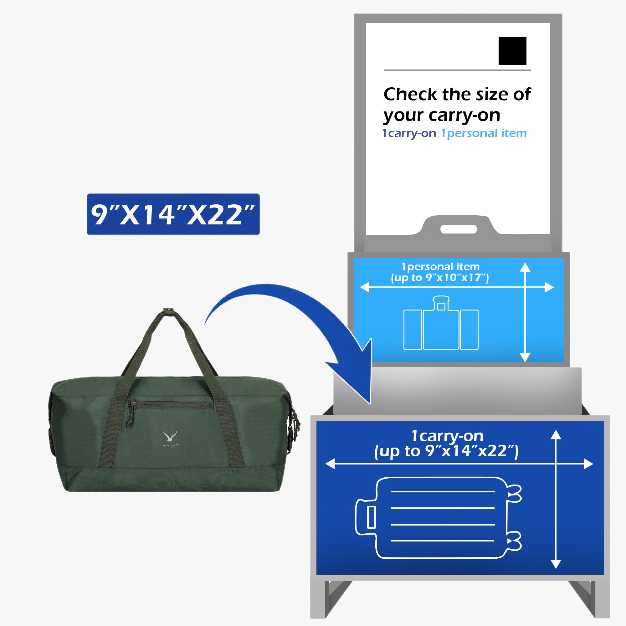 35L Packable Travel Duffel-Oliver Green
