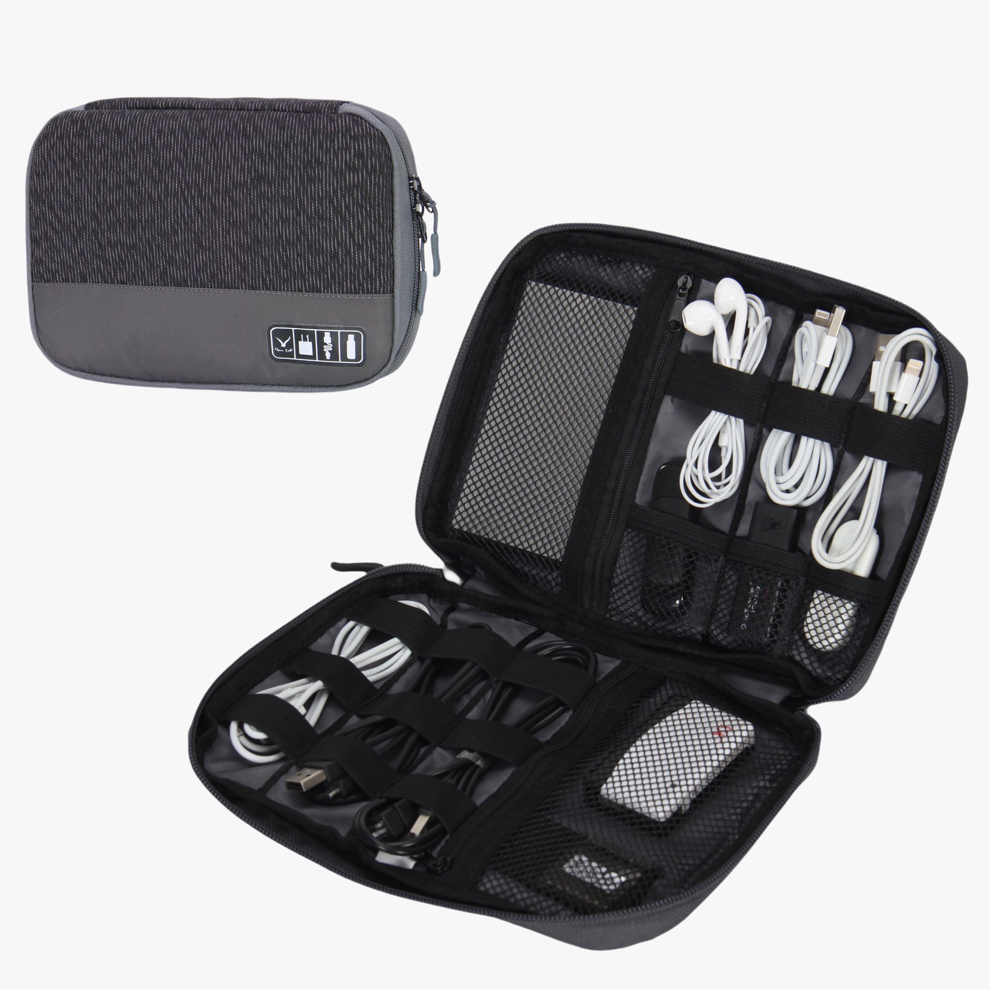 Cable Organizer Case-Black Grey