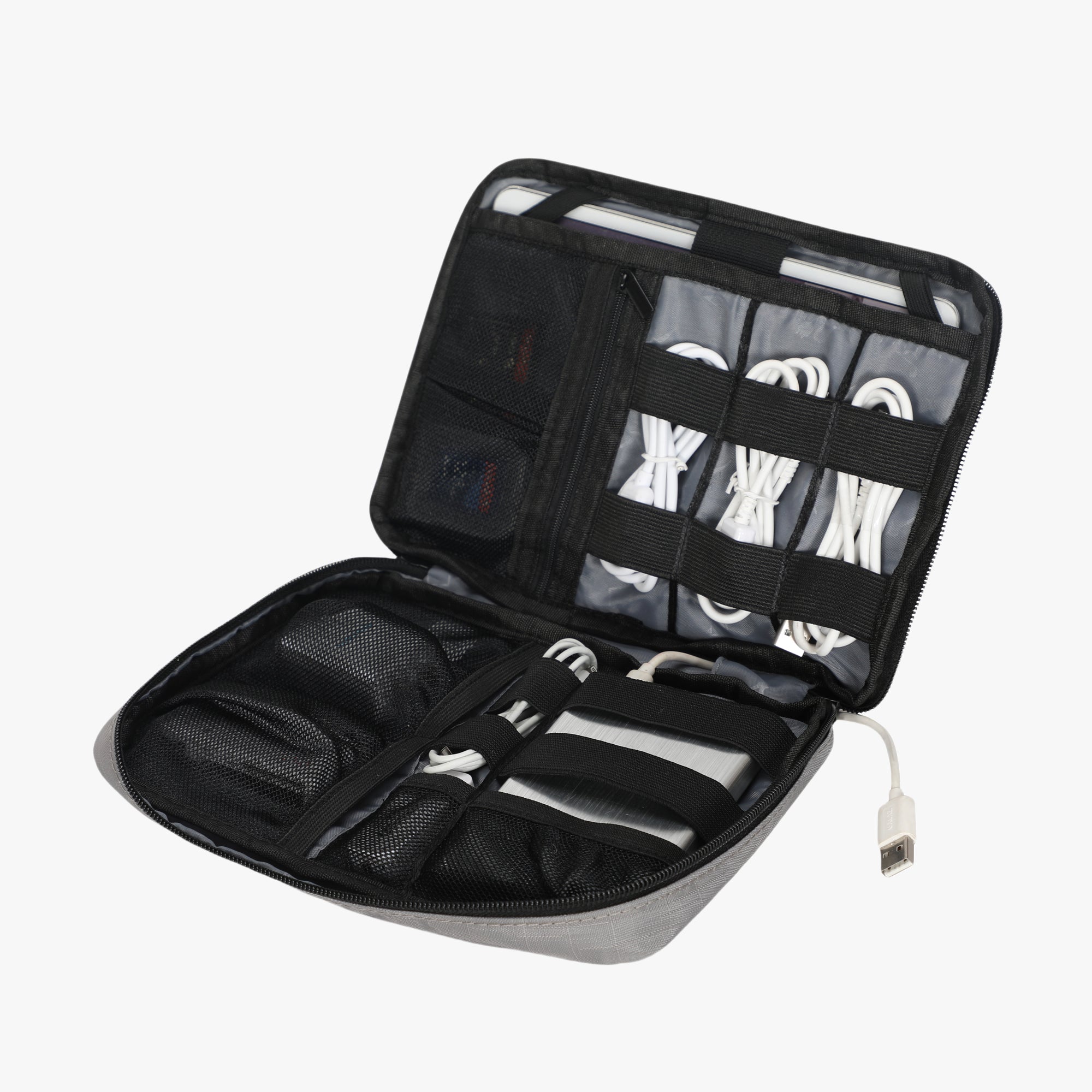Cable Organizer With Strap 7.9 inch Grey