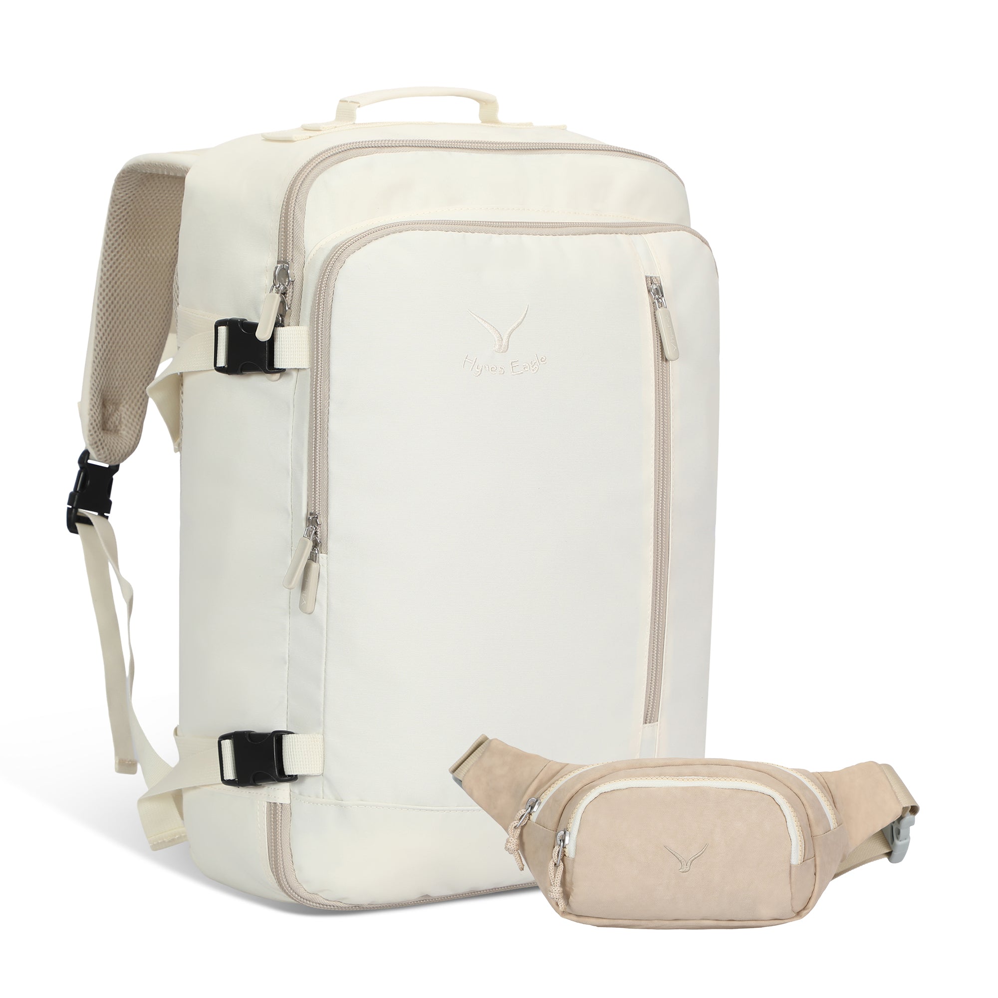 Compass 38L Carry On Luggage Backpack + Fanny Pack