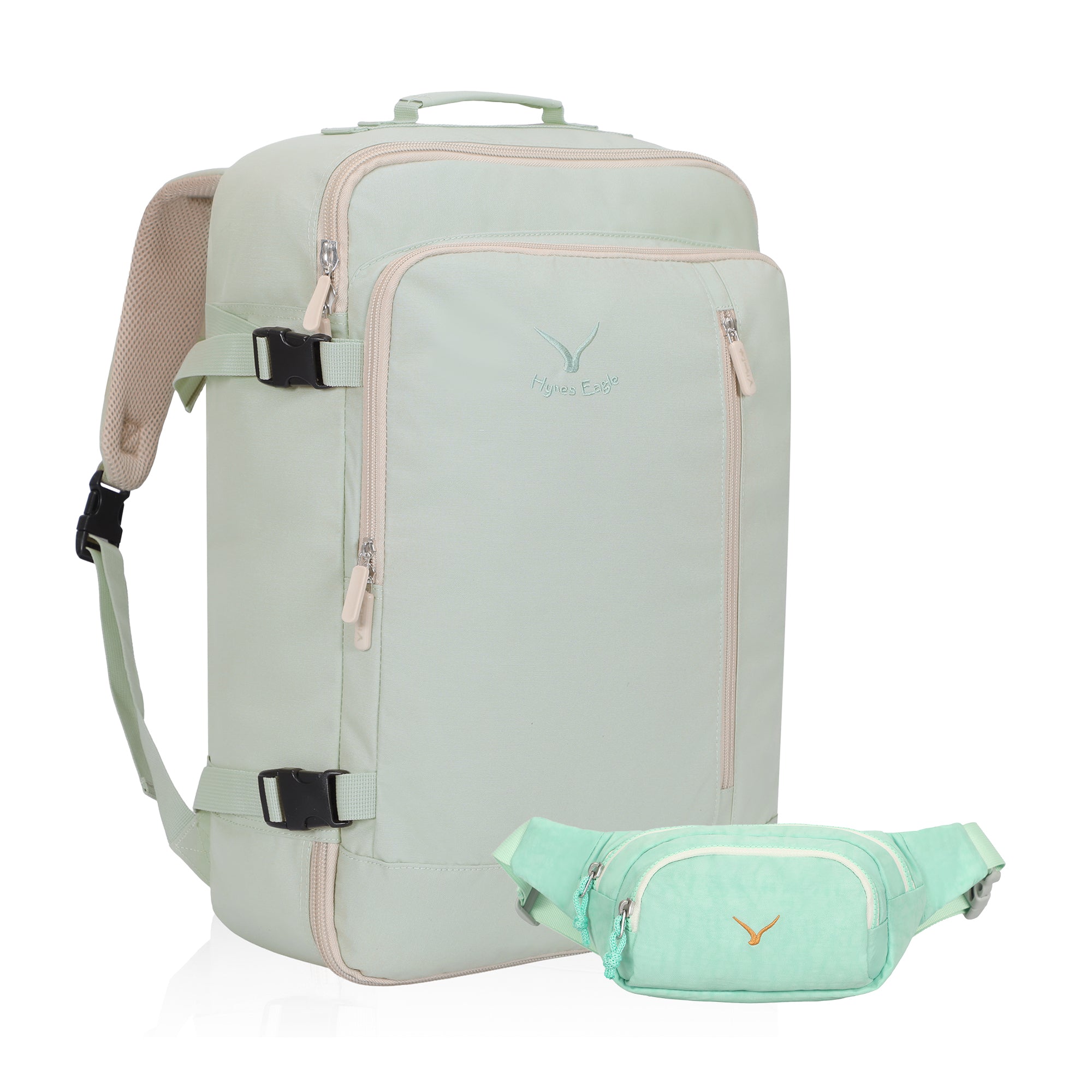 Compass 38L Carry On Luggage Backpack + Fanny Pack