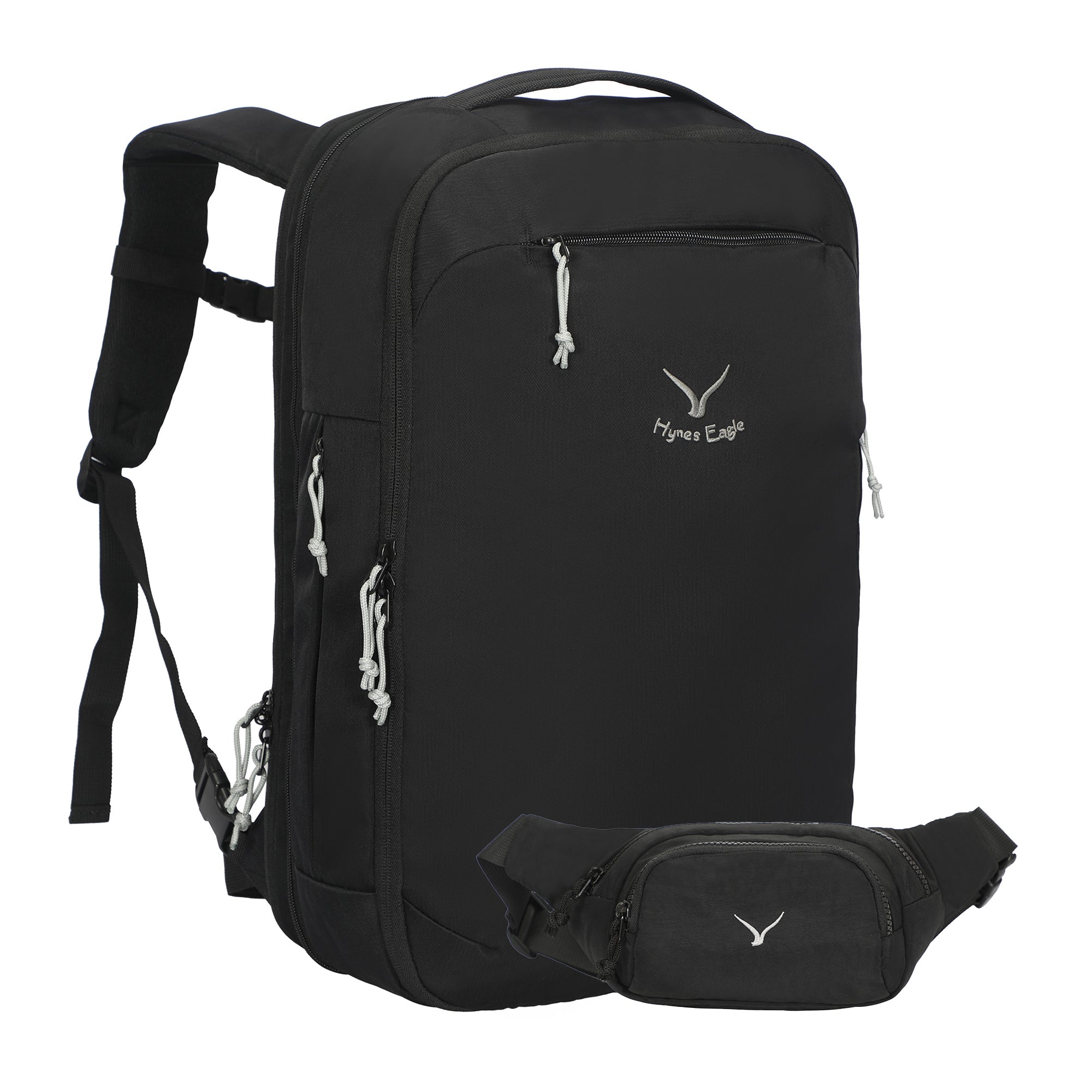 Hynes Eagle 40L Travel Backpack – Expandable Carry-On Luggage with Lap