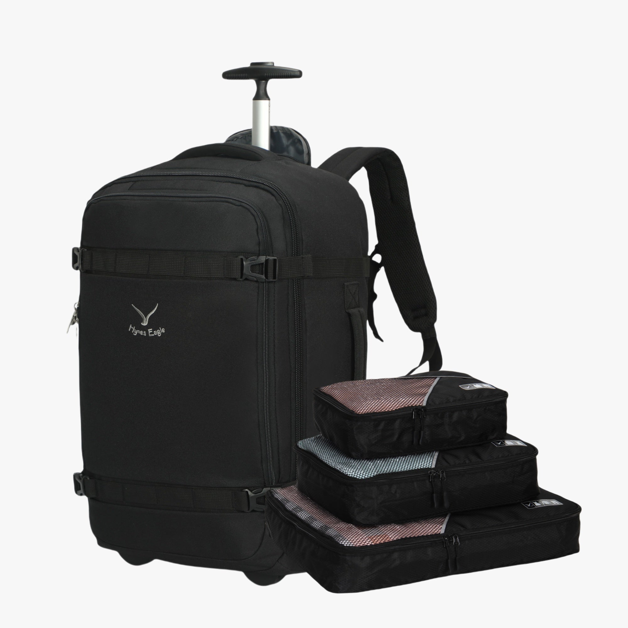 GlidePath 42L Rolling Backpack x PackPal Cube Set-Black