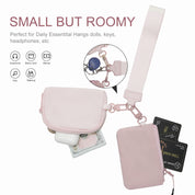 Dual Pouch Wristlet Wallet-Pink Beige
