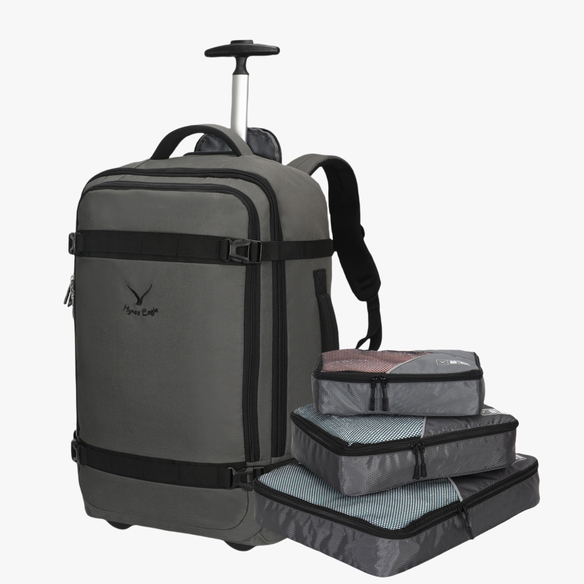 GlidePath 42L Rolling Backpack x PackPal Cube Set-Grey