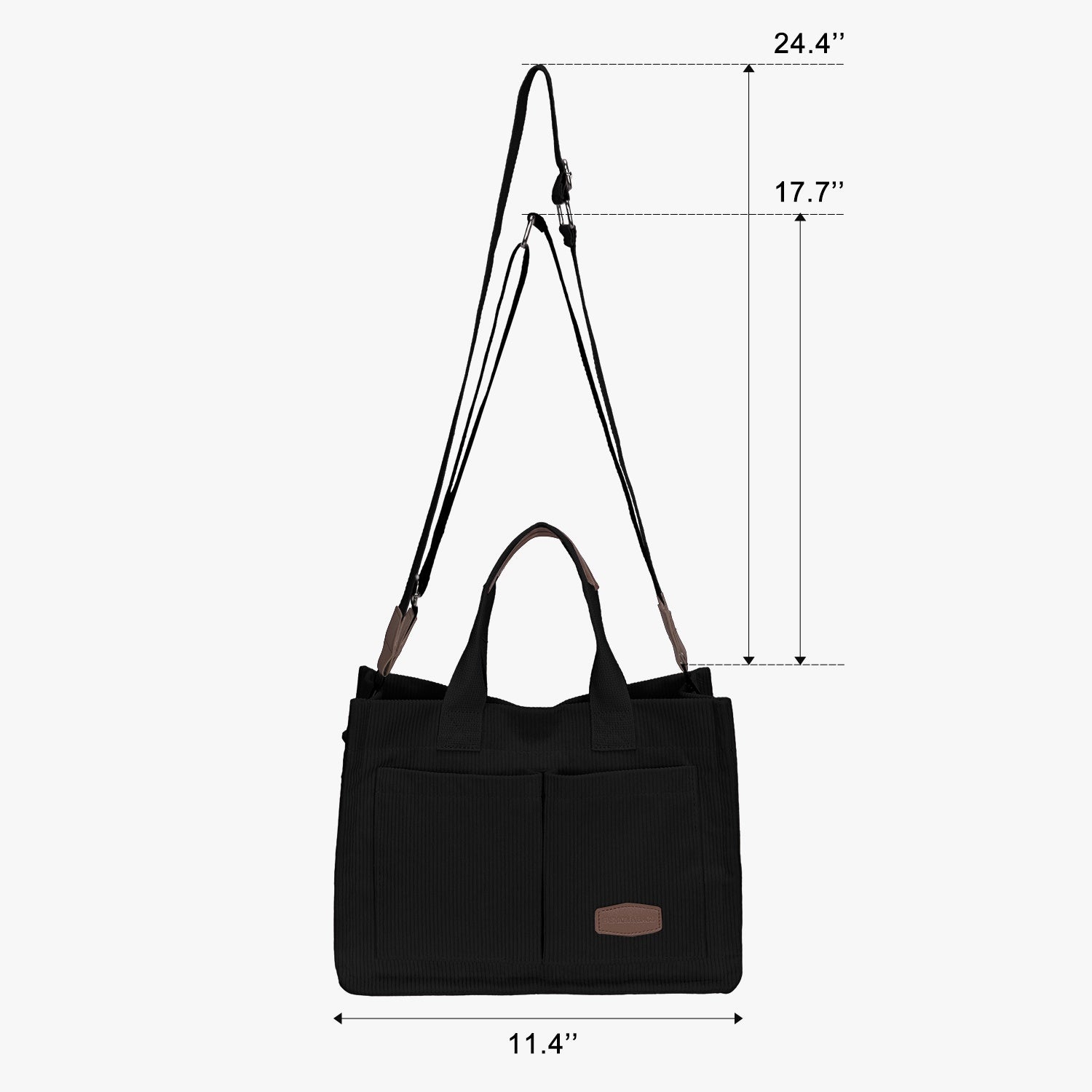 Corduroy Tote Bag-Black