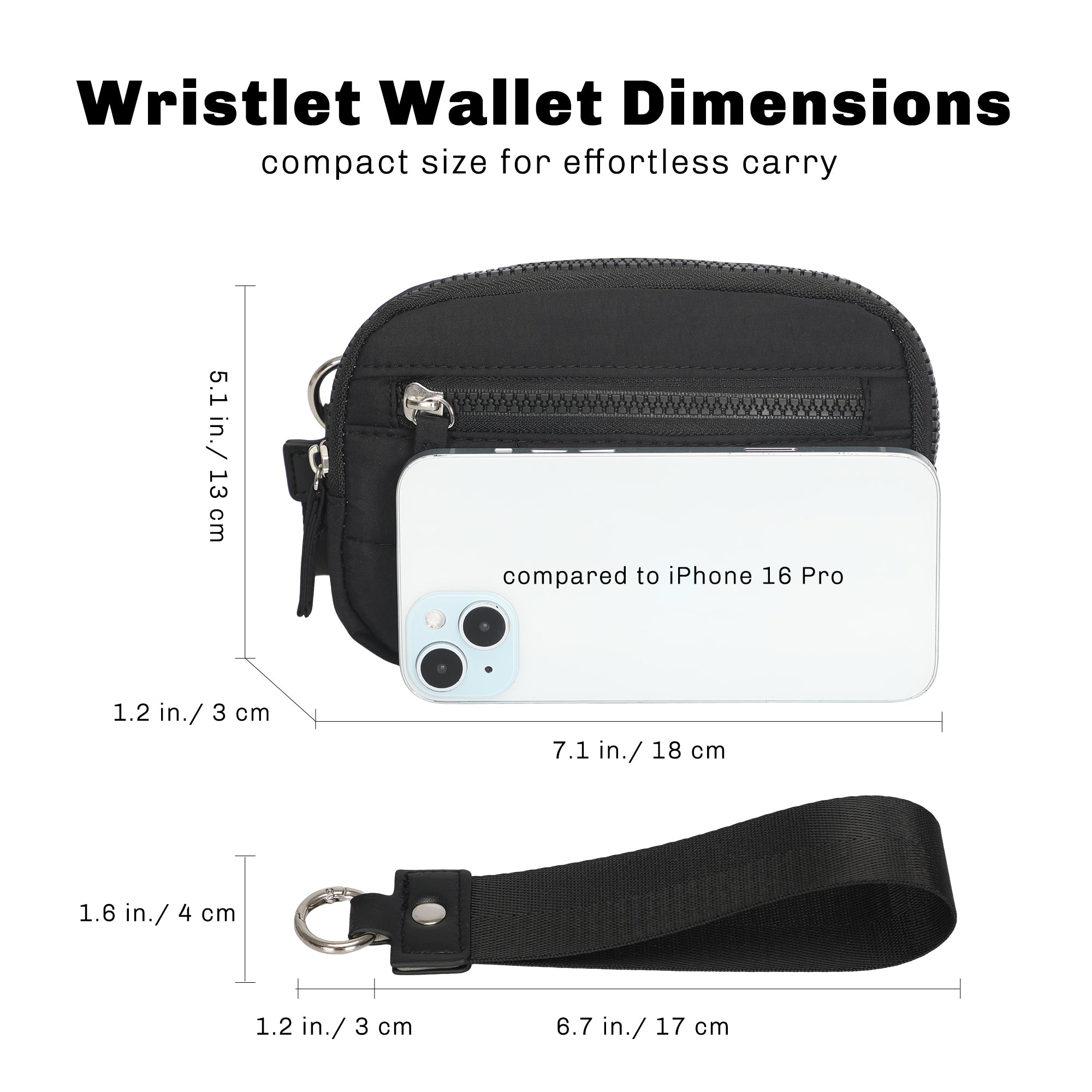 Hynes Eagle Puffer Wristlet Wallet – Compact RFID Phone & Card Holder