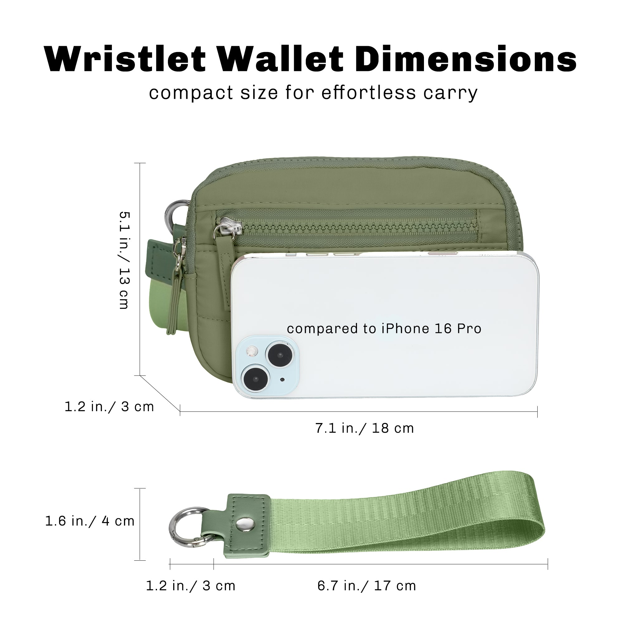 Hynes Eagle Puffer Wristlet Wallet – Compact RFID Phone & Card Holder
