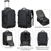 4 in 1 Luggage Set, 22" Trolley Backpack + 20L Daypack + 3-Piece Packing Cube Set + Fanny Pack