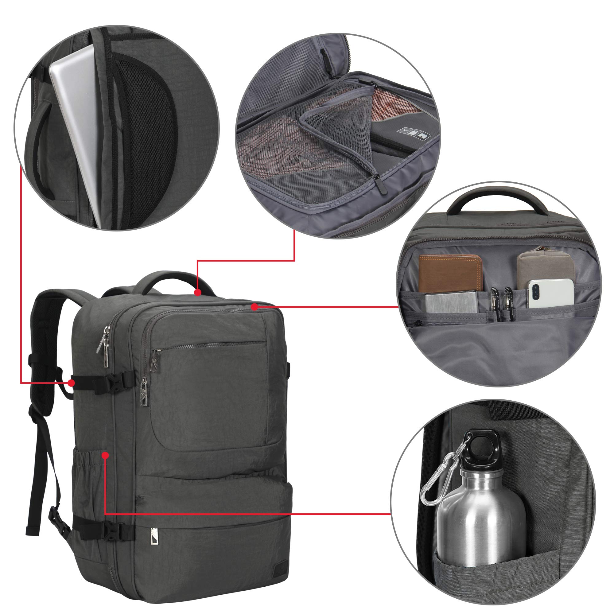 Voyager 44L Expandable Travel Backpack x PackPal Cube Set