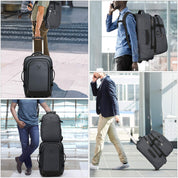 4 in 1 Luggage Set, 22" Trolley Backpack + 20L Daypack + 3-Piece Packing Cube Set + Fanny Pack