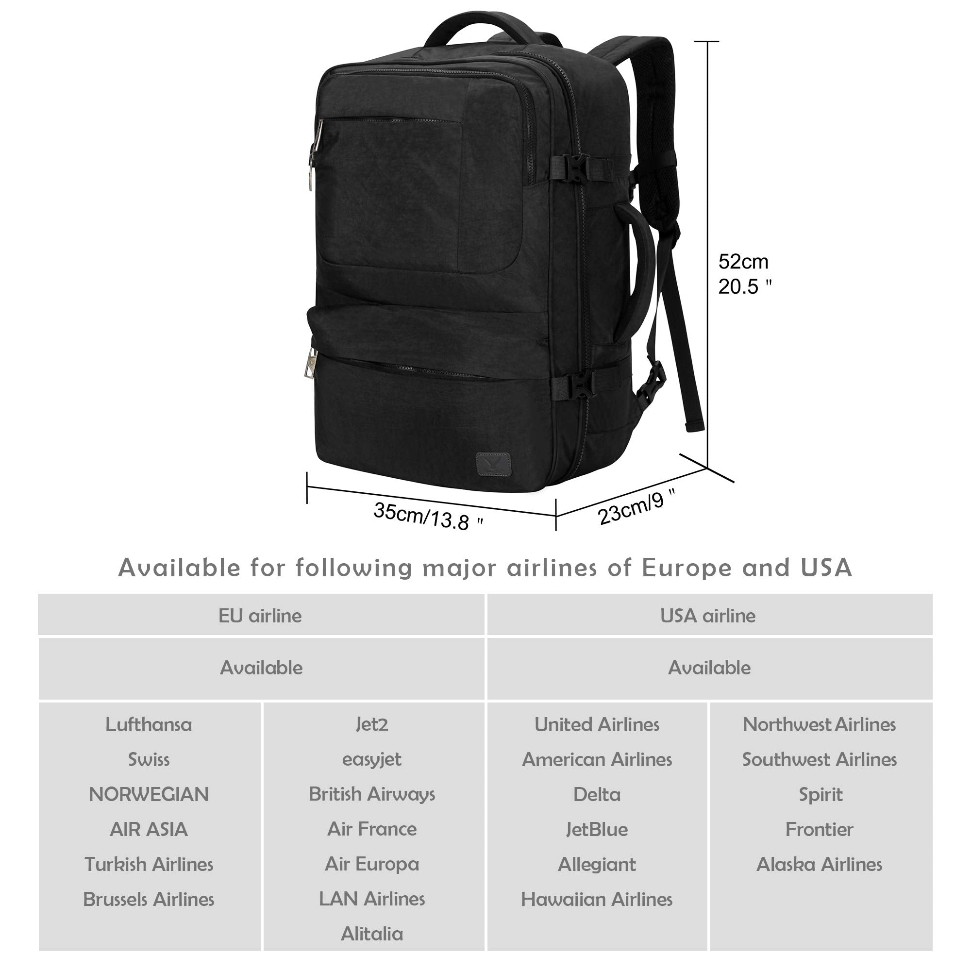 Voyager 44L Expandable Travel Backpack x PackPal Cube Set