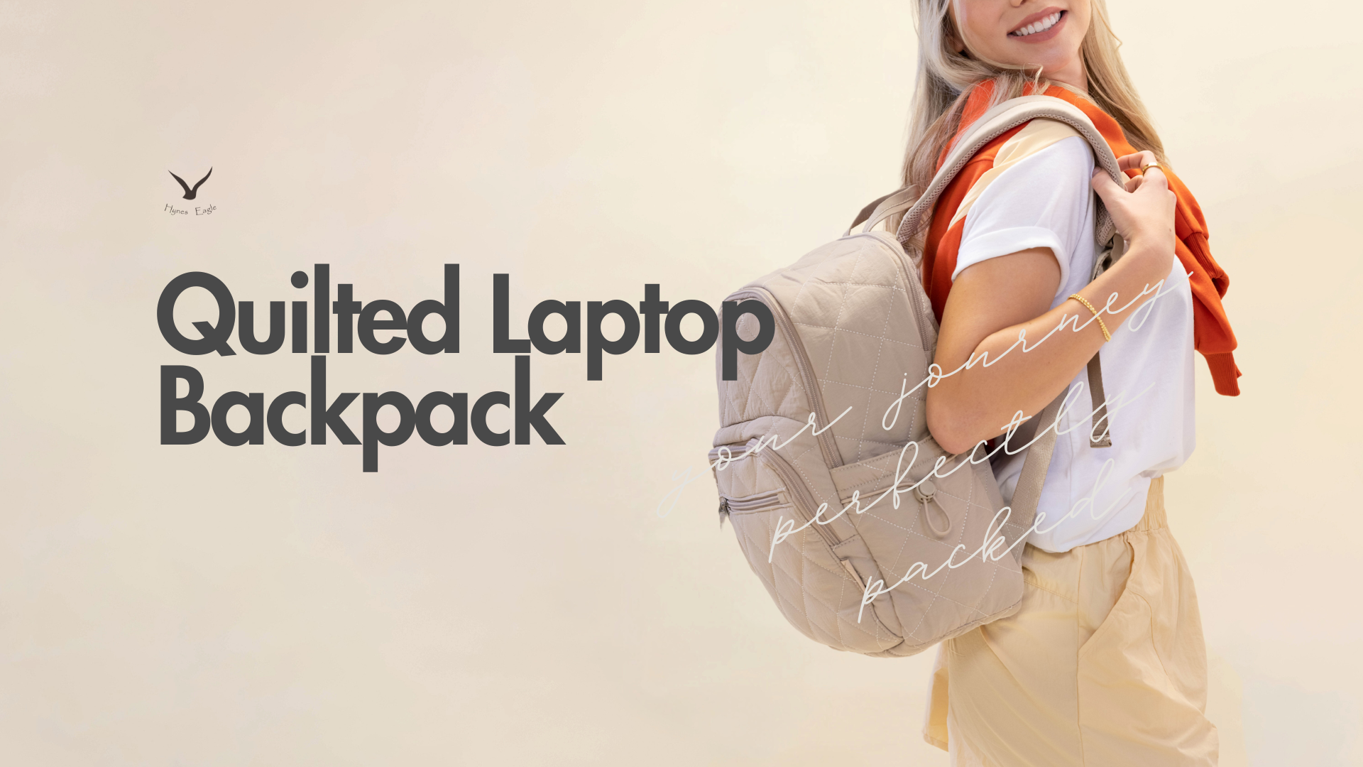 Hynes Eagle 20L Quilted Laptop Backpack – Lightweight Water-Resistant Nylon Travel & Work Backpack with 16" Laptop Sleeve