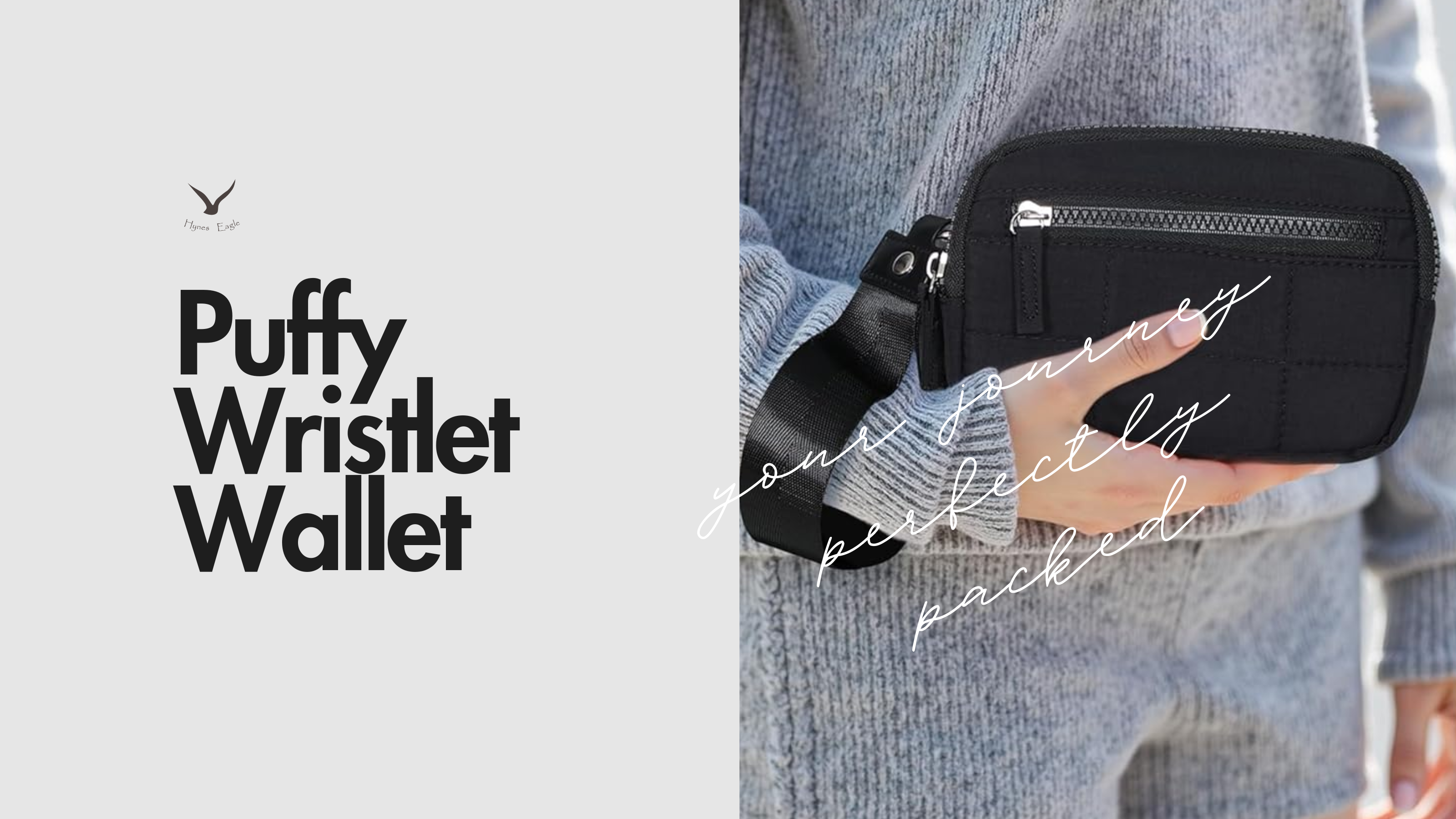 Hynes Eagle Puffer Wristlet Wallet – Women RFID Wallet Purse with Removable Strap, Water-Repellent & Lightweight Design