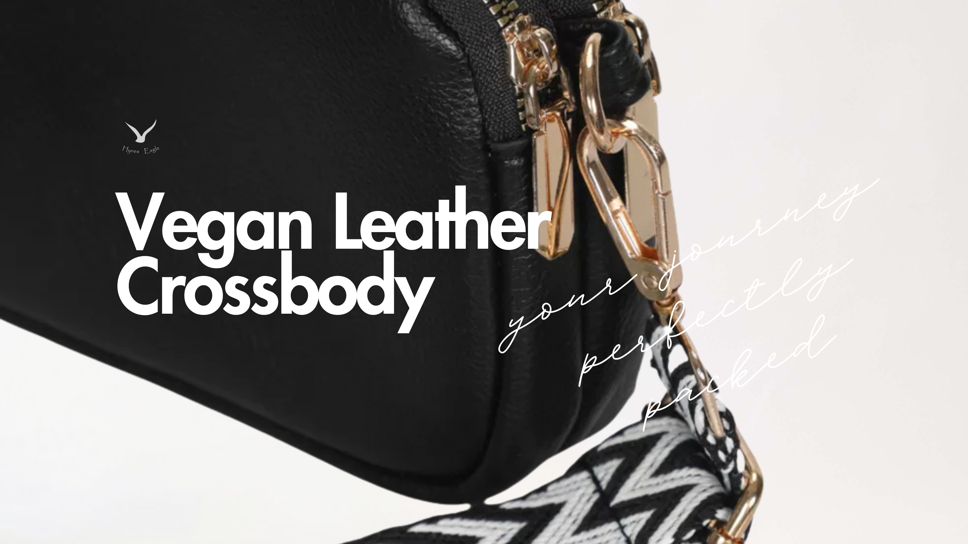 Hynes Eagle Women Compact Vegan Leather Crossbody – Convertible Small Shoulder Bag with Woven Strap & 3 Zipper Compartments